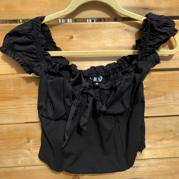 I.AM.GIA black milkmaid top! - Picture 1 of 4